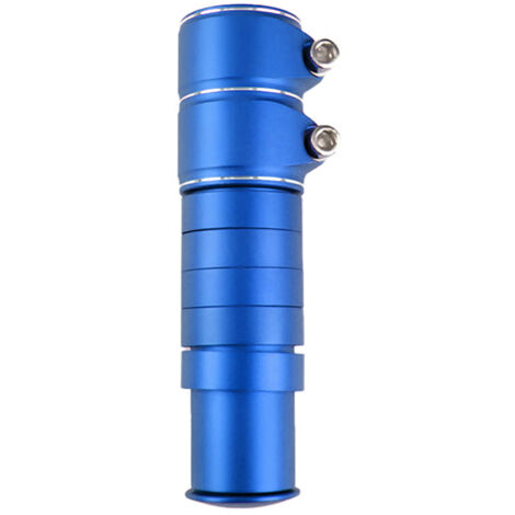 Rehausseur de guidon vélo, prolongateur de potence pour VTT et vélo de route, adaptateur en alliage d'aluminium 13cm bleu.