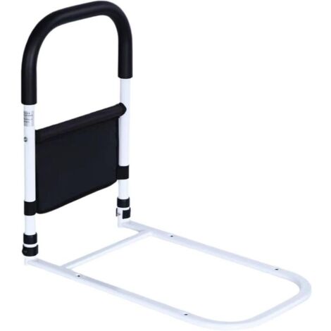 Rehausseur de lit pour personnes âgées – Protection antichute avec barrière de lit en métal pour personnes âgées, adultes, femmes enceintes et personnes handicapées – avec sac de rangement – Hauteur r