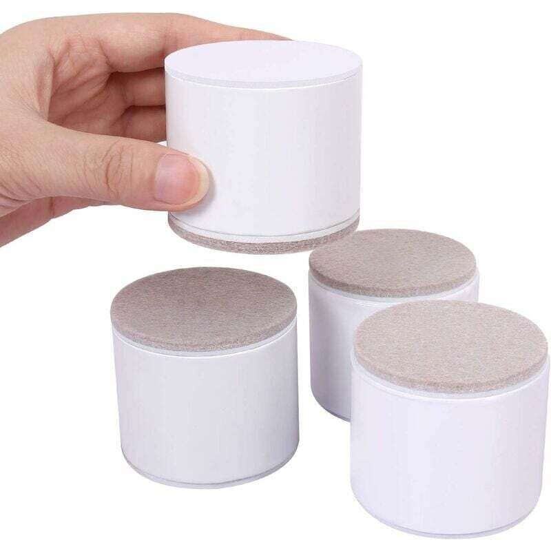 Tuserxln - Rehausseur de meuble 4 pièces, rehausseur de lit de 6 cm de long, canapé-lit et armoires surélevées de 5 cm, rond blanc