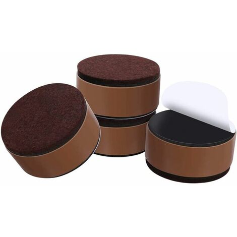 Rehausseur de Meubles en Acier Carbone, Rehausseurs de Lit en Acier Carbone, Rehausseurs de Meubles Pour Meubles Hauteur,Rond Marron 63.2cm 4Pcs
