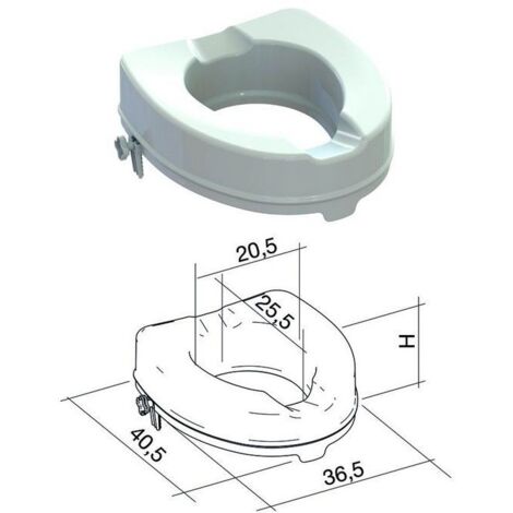 Rehausseur de siège de toilette ares avec système de verrouillage, h 10cm