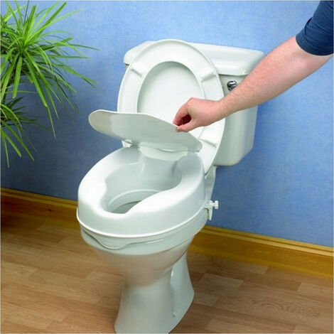 Rehausseur WC - Hauteur 10 cm - Avec abattant - Ataptable aux toilettes