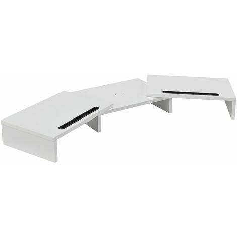 Réhausseur d'écran réglable avec support de portable 79 - 111 cm blanc