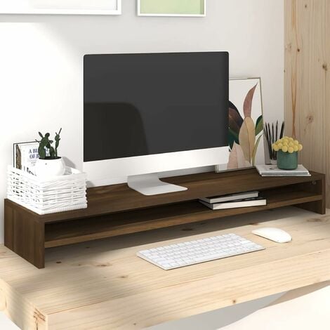 Support de moniteur écran ergonomique support pour écran d'ordinateur  universal, ordinateur portable ou écran tv réhausseur d'écran en bambou  bbf06-n sobuy® - Conforama