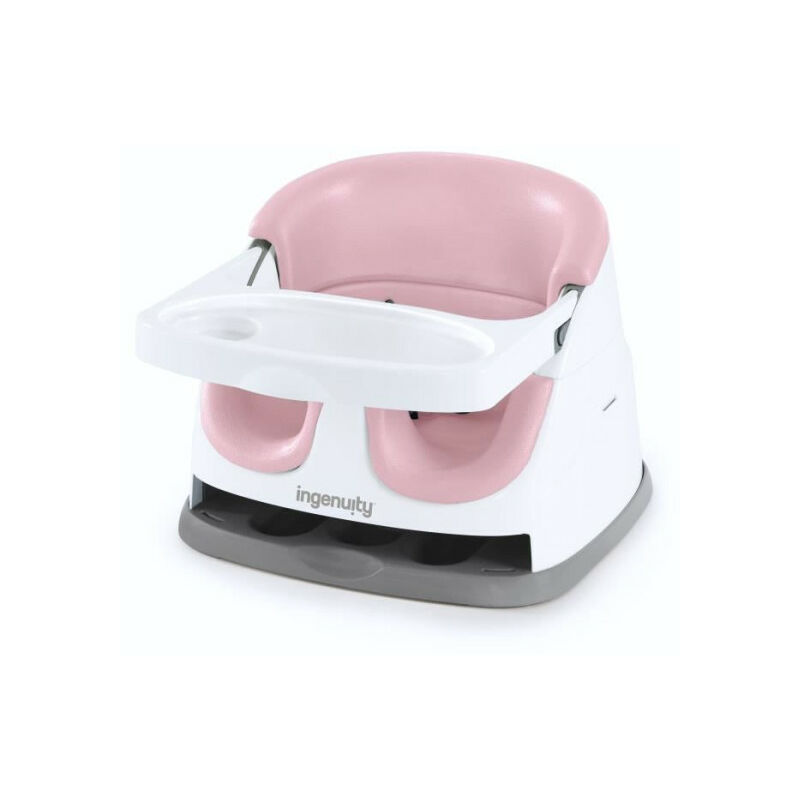Rehausseur Ingenuity de chaise bébé enfant de 6 mois a 3 ans, Base 2 en 1 Pivoine, plateau amovible, rangement et nettoyage f
