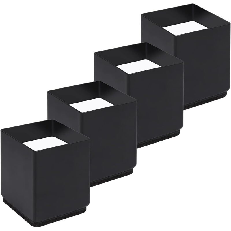 Rehausseur Pieds de Lit Lot de 4 ​Acier Carbone, Risers de Meubles Ajoutent Hauteur de 5CM, Supportent 10000 lbs, Rehausseurs de Table, Chaise ou