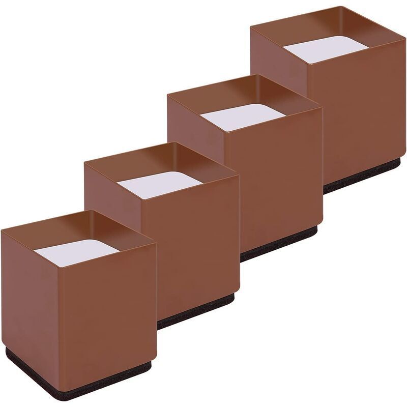 VURAHOME - Rehausseur Pieds de Lit Lot de 4 Acier Carbone, Risers de Meubles Ajoutent Hauteur de 5CM, Supportent 10000 lbs, Rehausseurs de Table,