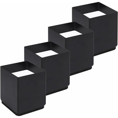 Rehausseur Pieds de Lit Lot de 4 ​Acier Carbone, Risers de Meubles Ajoutent Hauteur de 5CM, Triomphe, Rehausseurs de Table, Chaise ou Canapé, Gain d’Espace pour Bureau et Bedding （le noir）