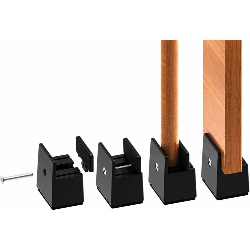 Rehausseur Pieds de Lit Reglable de 2 pouces, Rehausseurs de Meubles Robuste de 5 cm, pour Épaisseur de Pied du Lit 0 à 1,5 pouces, Hauteur de Lit,