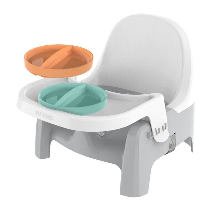Ingenuity - Rehausseur Siege d'apprentissage repas Assiette Twist & Dine - - Enfants de 6 mois a 3 ans - Orange et bleu