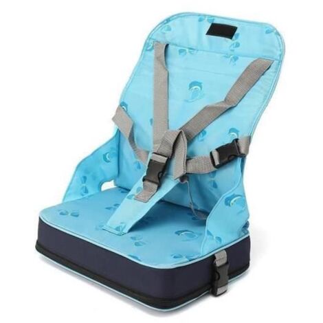 Réhausseur Siège de Table Bébé Pliable YWEI - Harnais 5-Point - Bleu - 15kg - 30.5x23x43cm