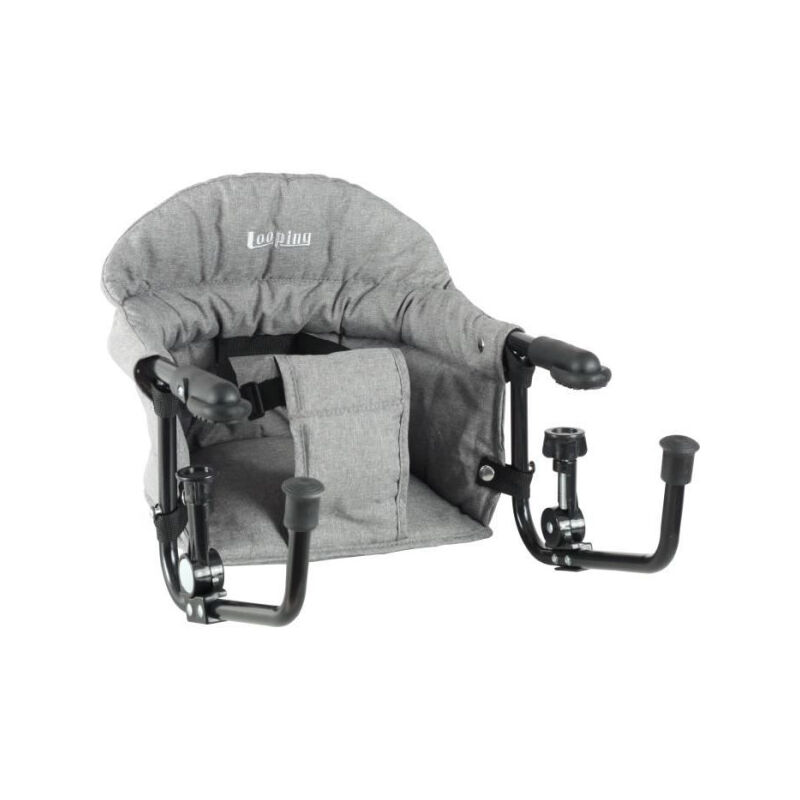 Rehausseur Siege de table réhausseur looping - Dossier Confort - Déhoussable et Lavable Machine - Fixation Multi-points