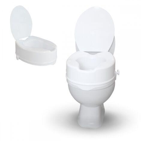 Rehausseur WC Avec couvercle Hauteur 14 cm Blanc Titan Mobiclinic