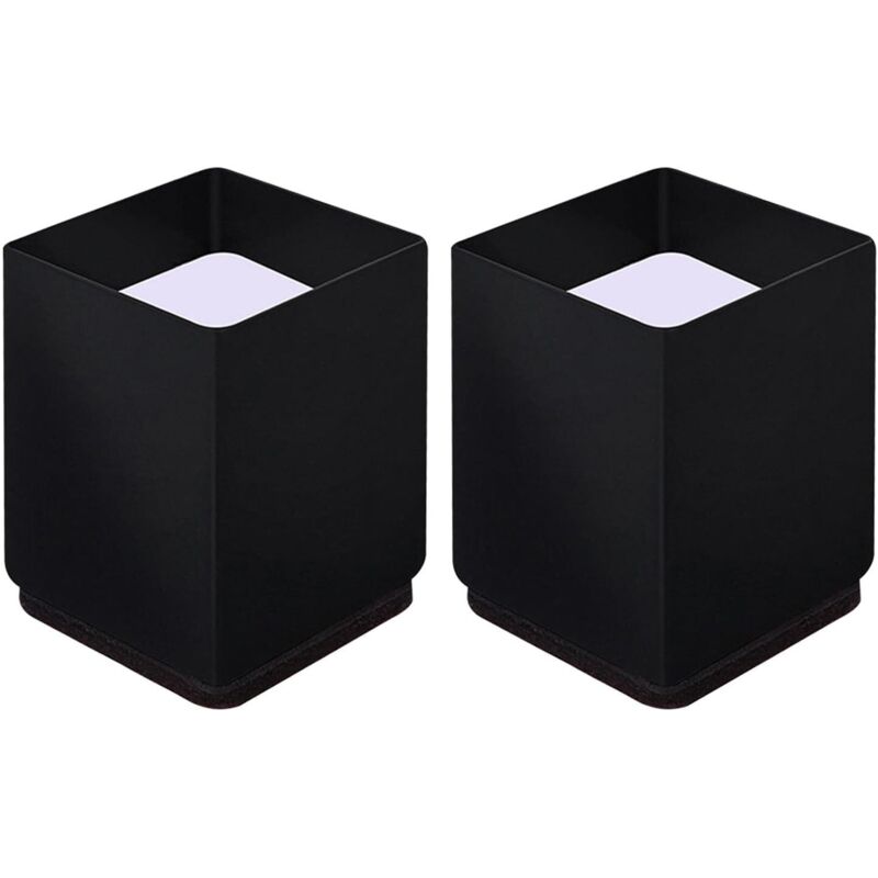 Rehausseurs de meubles carrés pour lit, chaise, canapé, 6 x 10 cm, noir