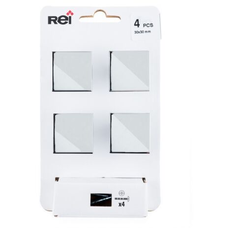 REI – Bouton de meuble en zamac chromé brillant – Lot de 4 unités – Dimensions 30x30x28mm – Système de fixation vissé avec vis M4