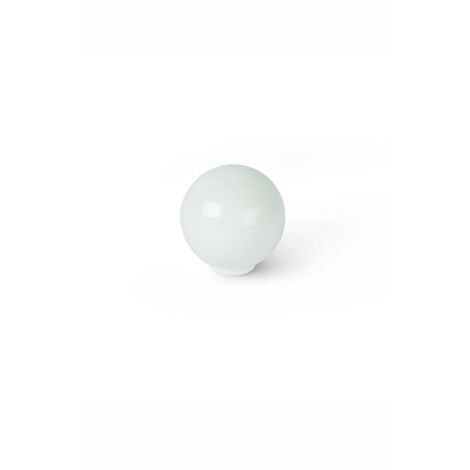 REI – Lot de 6 boutons de meuble boule blanc ABS – Finition brillante – Diamètre 29 mm – Fixation par vis – Hauteur 31 mm – Profondeur 28 mm