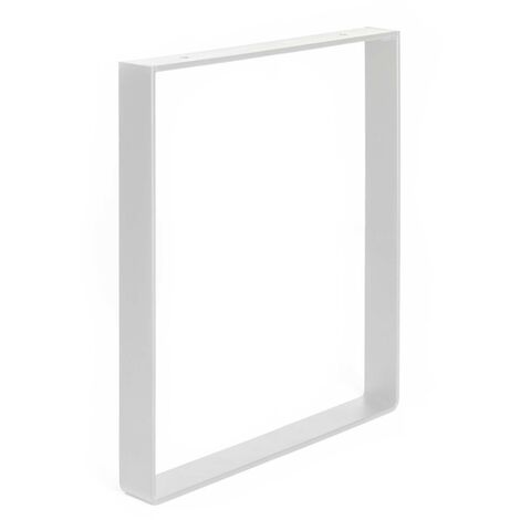 REI – Pied de meuble industriel en acier blanc à pores – Hauteur 38,5 cm – Dimensions 35 x 4 x 38,5 cm – 1 unité