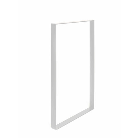 REI – Pied de meuble industriel en acier blanc – Hauteur 71 cm – Finition à pores – Installation facile – 1 unité