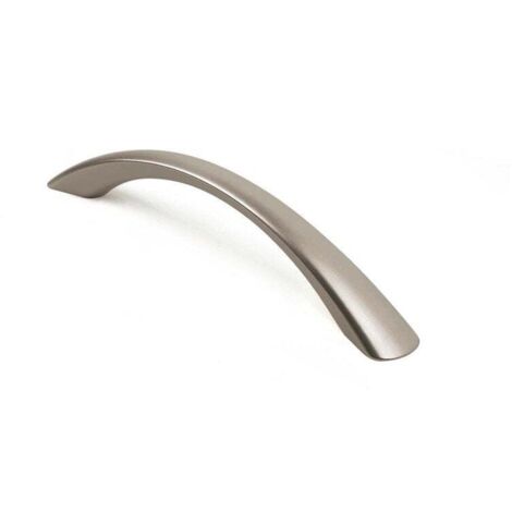REI – Poignée de meuble en zamak forgé – Finition aluminium satiné – Entraxe 128 mm – Fixation à vis fournie – Dimensions 42x19 mm