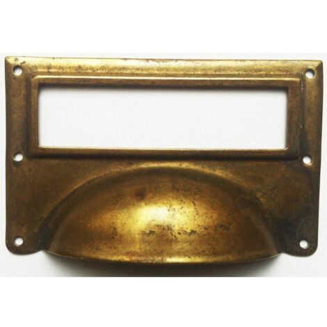 REI – Poignée de meuble en zamak laiton – Entraxe 96 mm – Finition mate – Dimensions 23x10 mm – Fixation par vis 25 mm