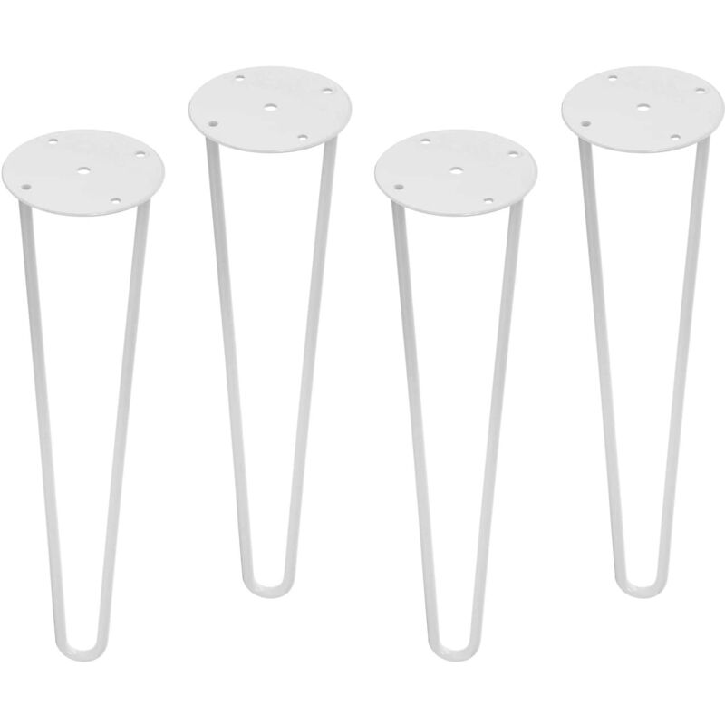 Image of Set di 4 gambe ad asta/tornante per tavoli bassi 100 x 100 x 400 mm Realizzato in acciaio Finitura bianca Fissaggio a vite Supporta fino a 50 kg - REI