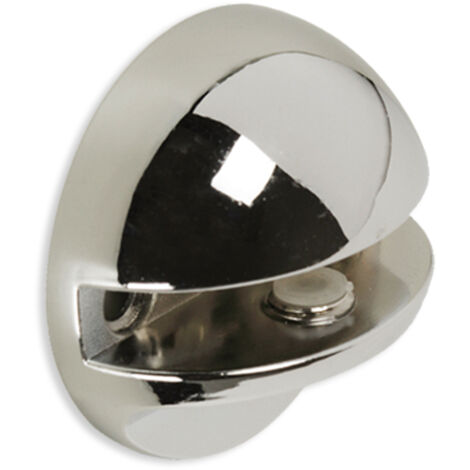 REI – Support de verre chromé en zamak – Finition chrome brillant – Épaisseur étagère 3 à 6 mm – Système de fixation vissé – 1 unité incluse