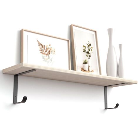 REI – Support d'étagère en fer noir 145x180mm – Résistant à l'oxydation – Système de fixation par vis – Écologique et recyclable