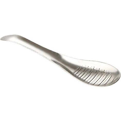 Reibelöffel/Ingwerlöffel, ca. 17 cm lang und 4 cm breit, Mahllöffel, Edelstahl, silberfarben