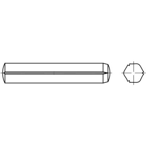 Reidl DIN 1473 Zylinderkerbstifte mit Fase 6x45 A1/1.4305 blank