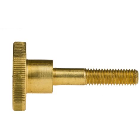 Reidl DIN 464 Rändelschrauben M 5 x 12,  hohe Form, Messing blank