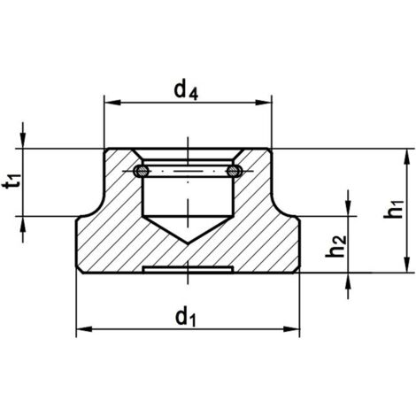 Reidl DIN 6311 Druckstück mit Sprengring 32, Gewindestift , Form 19, Stahl blank