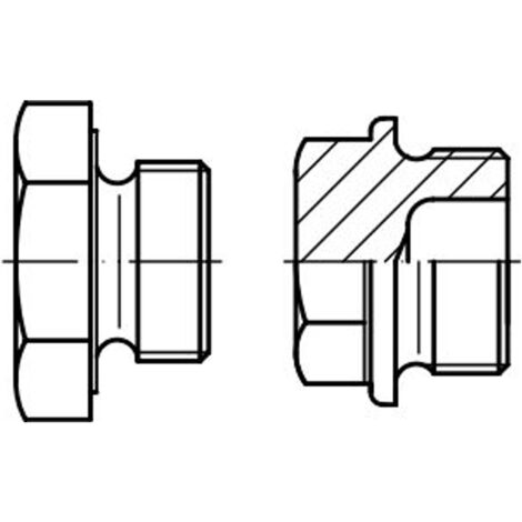 Reidl DIN 7604 Verschlussschrauben mit Außensechskant M 22 x 9, A4 blank, mit Bund, kurz