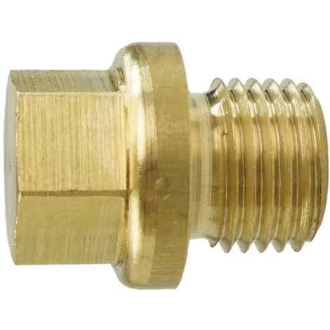 Reidl DIN 910 Verschlussschrauben mit Außensechskant, zylindrisches Fein-Gewinde M 10 x 1 x 17, Messing blank, mit Bund