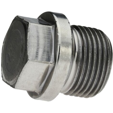 Reidl DIN 910 Verschlussschrauben mit Außensechskant, zylindrisches Fein-Gewinde M 45 x 1,5 x 33, 5.8 blank, mit Bund