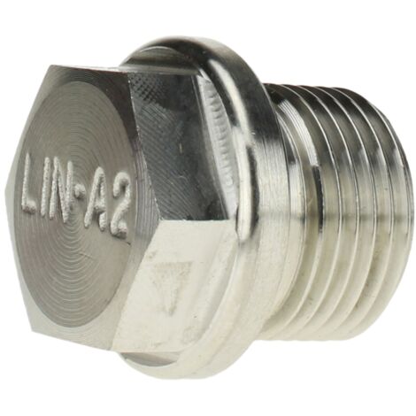 Reidl DIN 910 Verschlussschrauben mit Außensechskant, zylindrisches Rohr-Gewinde 1/4 x  21, A2 blank, mit Bund