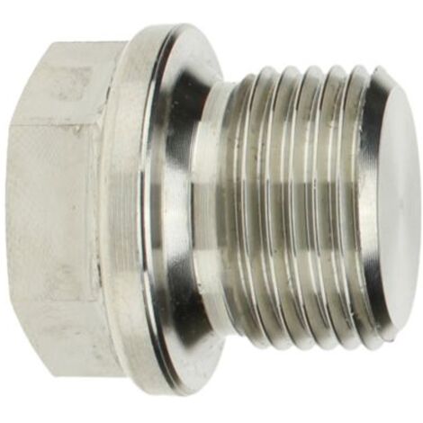 Reidl DIN 910 Verschlussschrauben mit Außensechskant, zylindrisches Rohr-Gewinde 1 x  32, A5 / 1.4571 blank, mit Bund