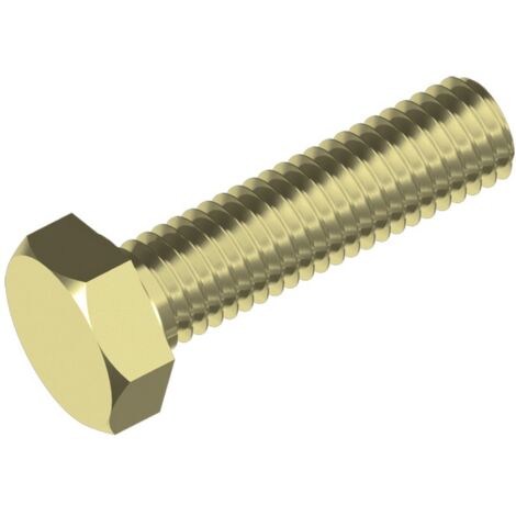Reidl DIN 933 Sechskantschraube mit Gewinde bis Kopf M 10 x 12 Messing blank