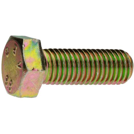 Reidl DIN 933 Sechskantschraube mit Gewinde bis Kopf M 16 x 90 8.8 verzinkt gelb chrom.
