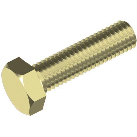 Reidl DIN 933 Sechskantschraube mit Gewinde bis Kopf M 20 x 100 Messing blank