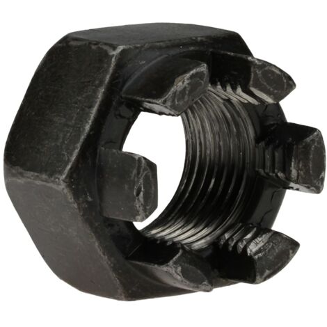 Reidl DIN 935 Kronenmuttern M 33 x 2,  6 / 6 Au (Stahl - gedreht) blank, Feingewinde