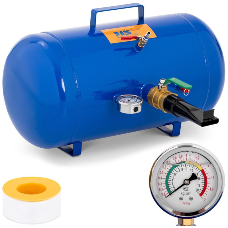 Msw Inflator Druckbehälter Zum Aufpumpen Von Reifen Mit Manometer 6-8 Bar 38, 5 L