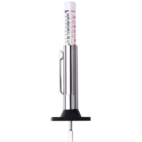 Reifenprofiltiefenmesser, Reifentiefenmesser, Länge 90 mm, für Auto, Fahrrad, Transporter, LKW, Motorrad, Standard-Digitalmessgerät aus Edelstahl, metrisch