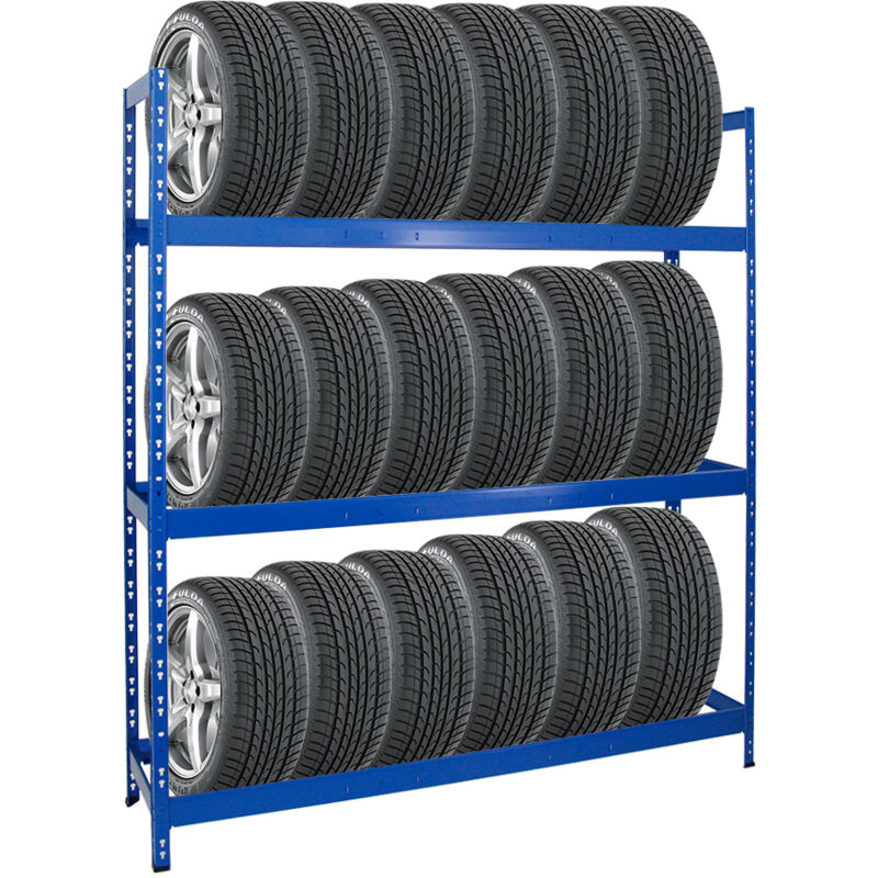Étagère à pneus TIGER XL HxLxP 200x180x45cm Charge max. 300kg Jusqu'à 21 pneus Bleu Porte-Pneu, rack à pneus, rayonnage, stockage, rangement,