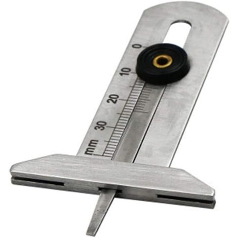 Reifentiefenmesser, tragbar, 0–30 mm, Profiltiefe, Edelstahl, Reifenmessgerät, Reifenmessschieber, Sicherheitslineal, Reifenmessgerät für Auto und Motorrad