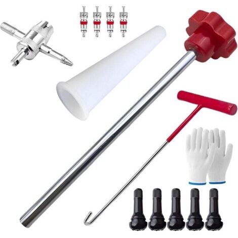 Reifenventil-Austauschwerkzeug-Set, Reifenventil-Werkzeugsets, Reifenventil-Einsatz, Austauschwerkzeug-Set mit TR413-Ventilen, 13-teilig