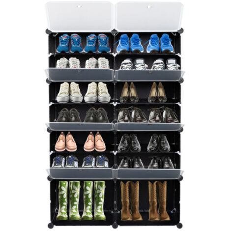 Reihen, 7 Regalböden, 14 Regalböden, Regalbodenlänge 4030 cm, Schrank mit schwarzer, gemusterter, transparenter Tür, frei montierbar, 7232122 cm