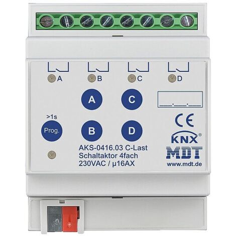 Reiheneinbaugerät Schaltaktor 24-fach, 12TE, REG, 16 A, 230 V AC, C-Last, Standard, 140 µF