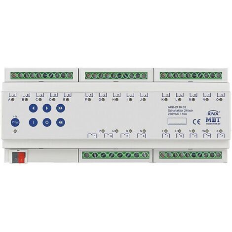 Reiheneinbaugerät Schaltaktor 24-fach, 12TE, REG, 16 A, 230 V AC, Kompakt, 70 µF, 10 EVG