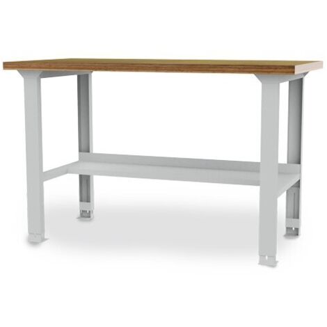 Reihenwerkbank Breite 1500 mm, 1 x Ablageboden halbe Tiefe, stufenlos höhenverstellbar Maße in mm (BxT): 1500 x 750