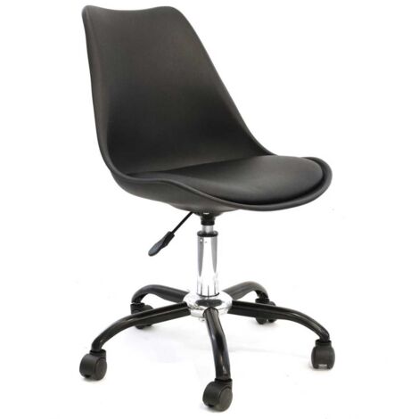 REIKI - Chaise de bureau à roulettes noire assise polypropylène